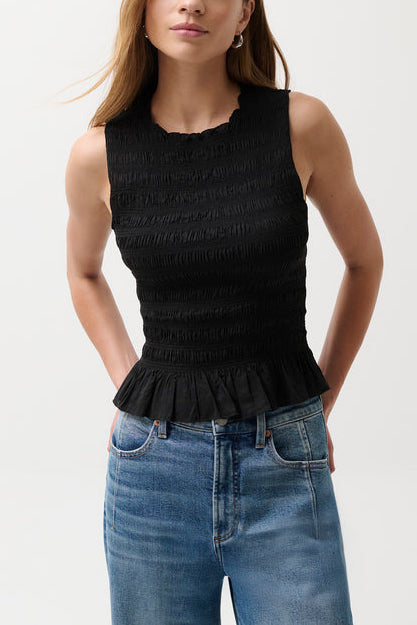 Pistola Phoebe Smocked Tank P00040010 black summer 2026 new arrival popular pistola womens top Boltranchstore.com boutique travel clothing