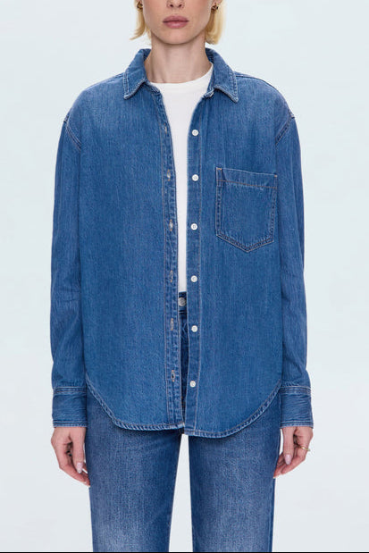 Pistola Jaine essential denim shirt The denim shirt you'll reach for again and again. Jaime delivers essential styling with a relaxed fit and classic button-up design Boltranchstore.com