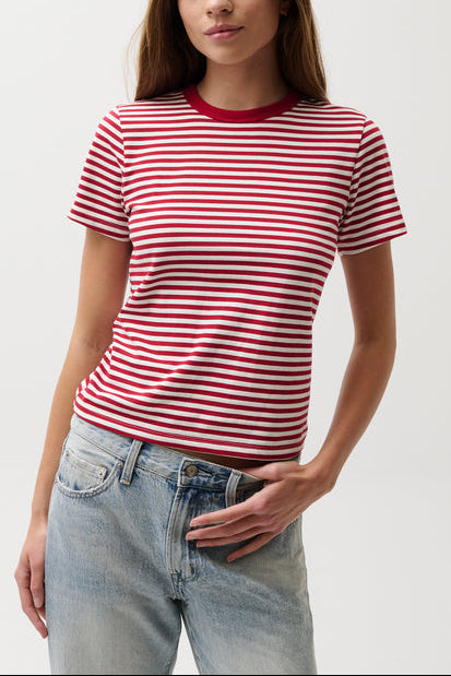 Pistola Womens Alba Baby Tee P00054000 red stripe shrunken tee summer 2026 Boltranchstore.com popular instock