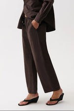 Pistola Theo Drawstring Price P00116021 womens loungewear comfortable pants brown and black plaid check Boltranchstore.com Free Shipping