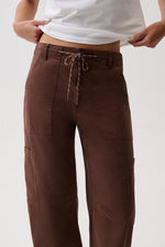 Pistola Sabrina Curved Utility Pants womens cargo barrell pants Utility Pants brown lindt drawstring Boltranchstore.com Free Shipping