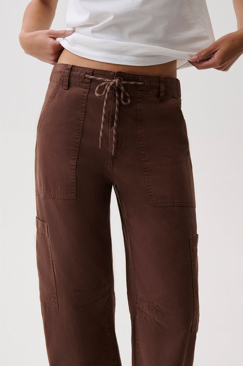 Pistola Sabrina Curved Utility Pants womens cargo barrell pants Utility Pants brown lindt drawstring Boltranchstore.com Free Shipping