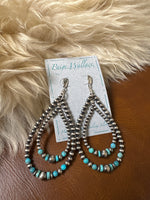 Paige Wallace Navajo Pearl Double Loop western sterling sliver earrings  turquoise cluster  jewelry at boltranchstore.com with free shipping navajo pearl 