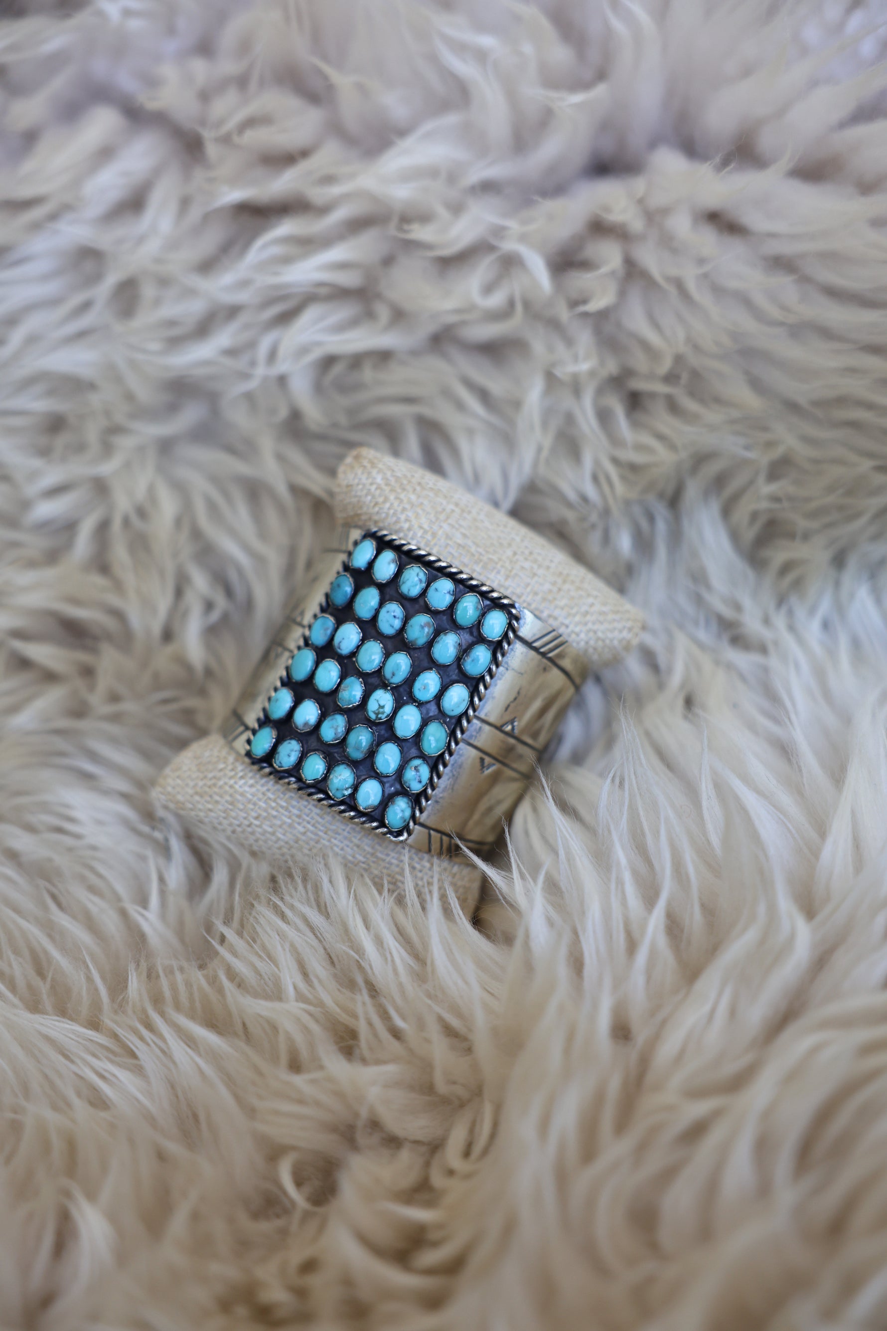 Paige Wallace Tiny Turquoise Ovals Cuff womens cuff bracelet jewelry sterling silver gift western style fashion Boltranchstore.com Free Shipping