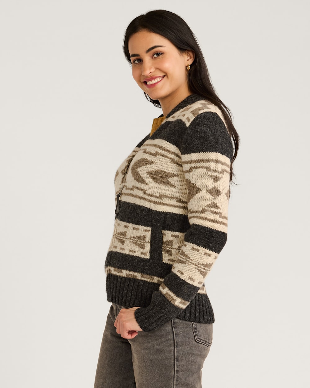 Pendleton Womens Graphic Shetland Zip Sweater