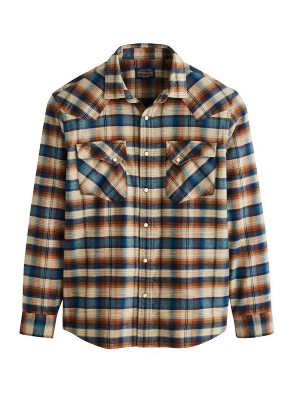 Pendleton Wyatt Shirt-Blue Bronze Plaid