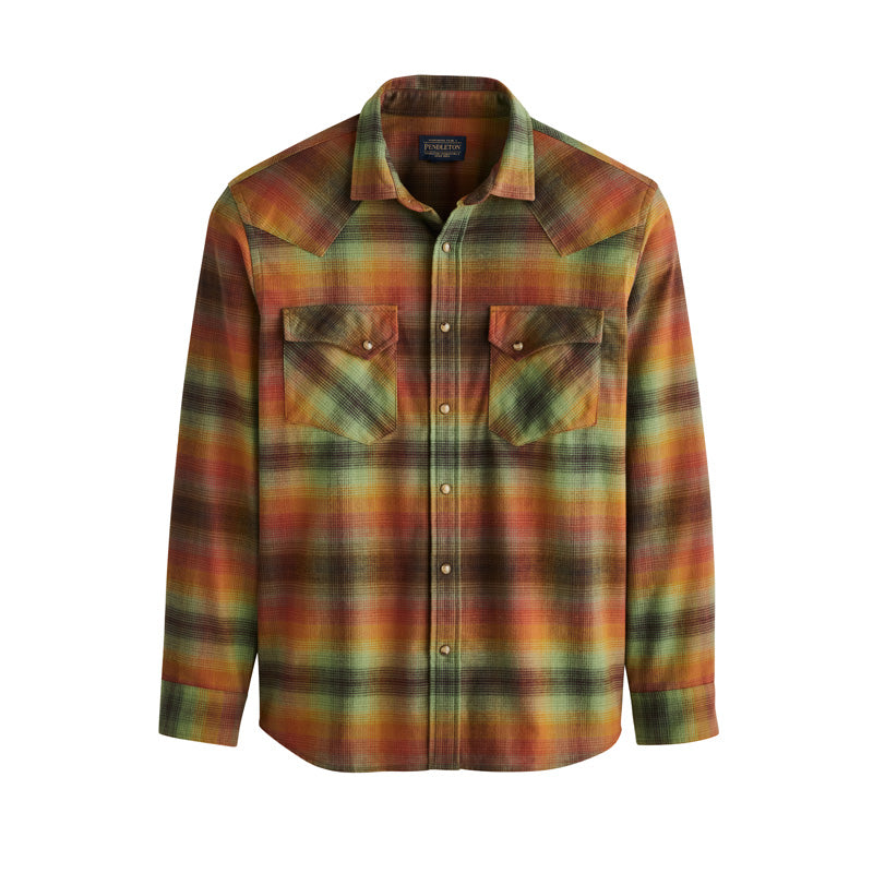 Pendleton Wyatt Shirt-Brown Green Plaid