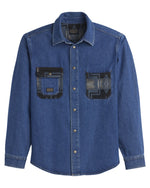 Pendleton Mens Denim Embroided Pocket Work Shirt a stylish mens denim shirt favorite with relaxed tailoring at boltranchstore.com
