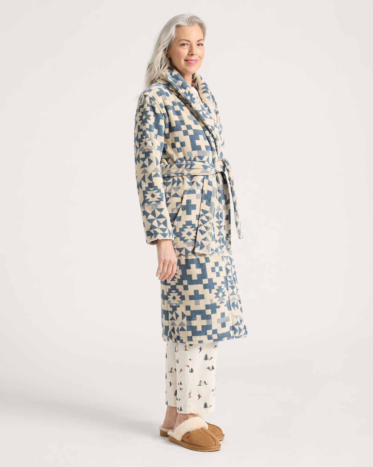 Pendleton Womens Blue Ridge Velour Bathrobe side