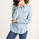Pendleton Womens Chambray Gambler Shirt shop at boltranchstore.com western wear free shipping