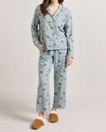 Pendleton Womens Cowboy Print Flannel Pajama Set blue western print brushed cotton flannel pajama set womens western boutique Utah SKU TK15679833