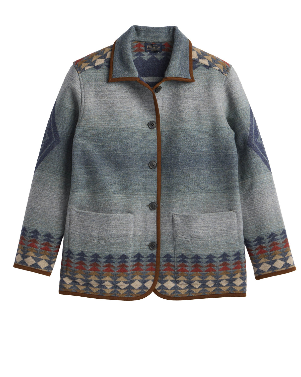 Pendleton Womens Reversible Harding Indigo Coat a full button up with two front bottom pocket at boltranchstore.com