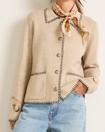 Pendleton Womens Western Souvenir Cardigan a full button up cardigan in a natural color with horse and western print at boltranchstore.com