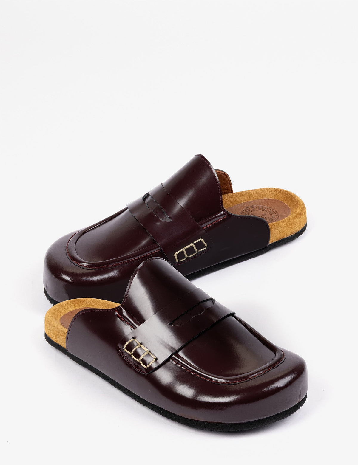 Penelope Chilvers Elgin Leather Slide moccasin inspired silhouette with open back and low stacked sole western fashion