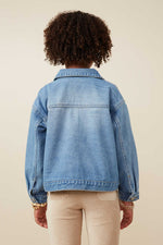 Penny Patch Pocket Girls Denim Chore Jacket back