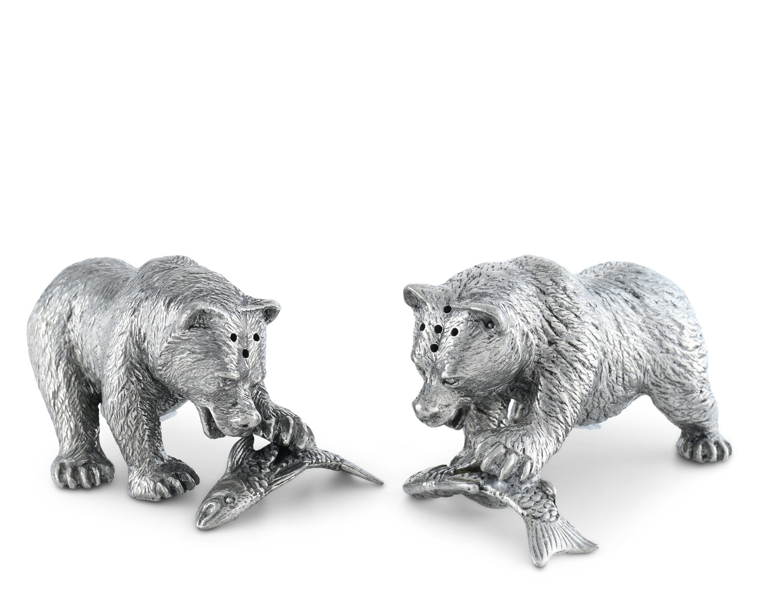 Pewter Fishing Bear Salt & Pepper Set Buy this at Boltranchstore.com
