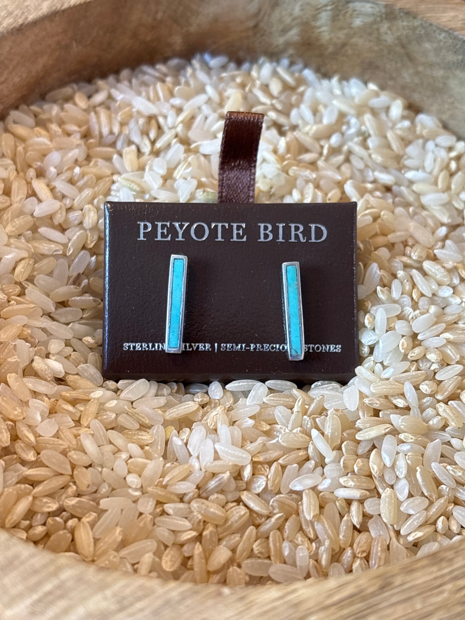 Peyote Bird stud earrings sticks and stones turquoise stone sterling silver womens jewelry earrings country western at boltranchstore.com