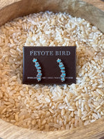 Peyote Bird stud earrings sticks and stones turquoise stone sterling silver womens jewelry earrings country western at boltranchstore.com