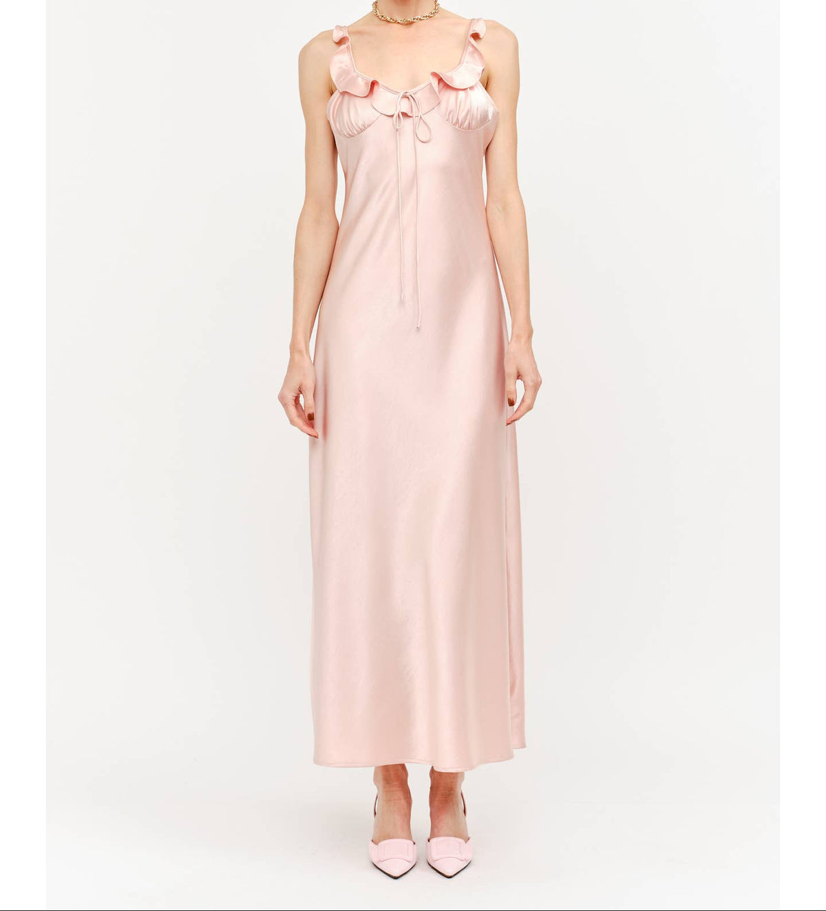 Piper Dress Pale Pink satin silky dress fashion boutique bolt ranch store