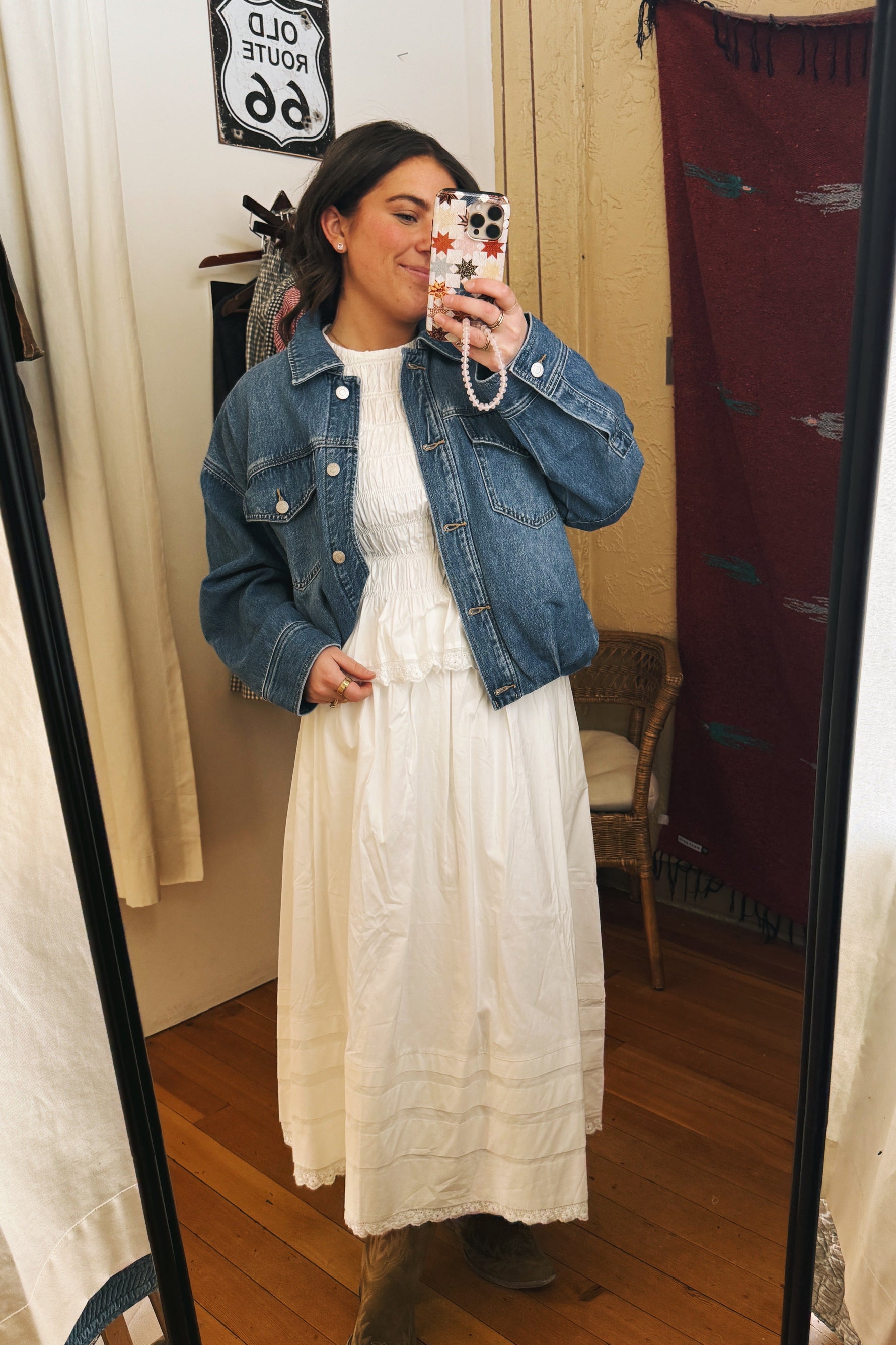 Pistola Bibi Blouson Trucker Jacket womens denim jacket popular feminine gathered waist viral instock Boltranchstore.com Free Shipping