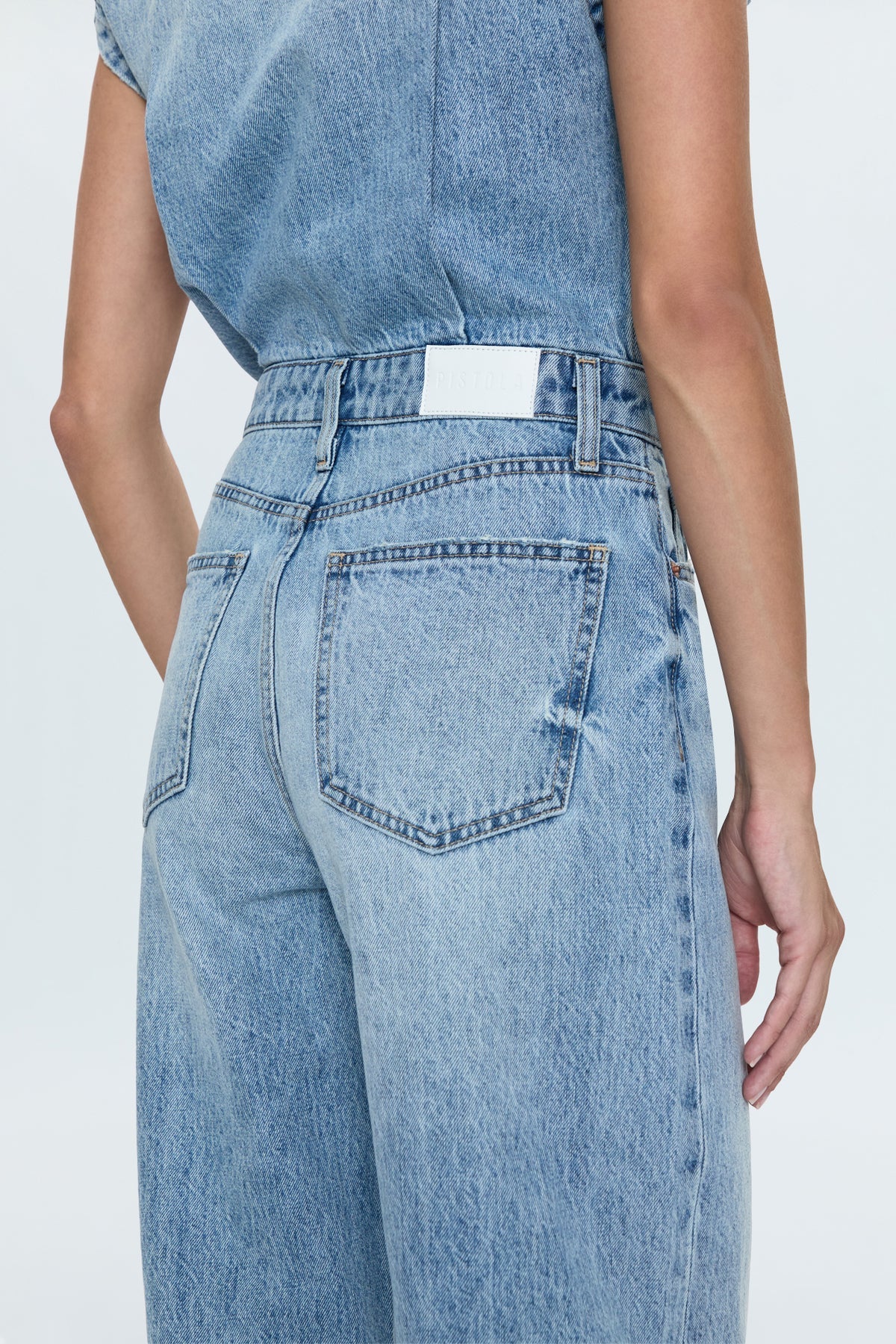 Pistola Ace Sleeveless Barrel Leg Jumpsuit back detail womens buy now at bolt ranch store