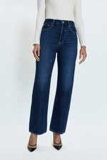 Pistola Cassie Super High Rise Straight Jean in cultivate a dark wash at boltranchstore.com