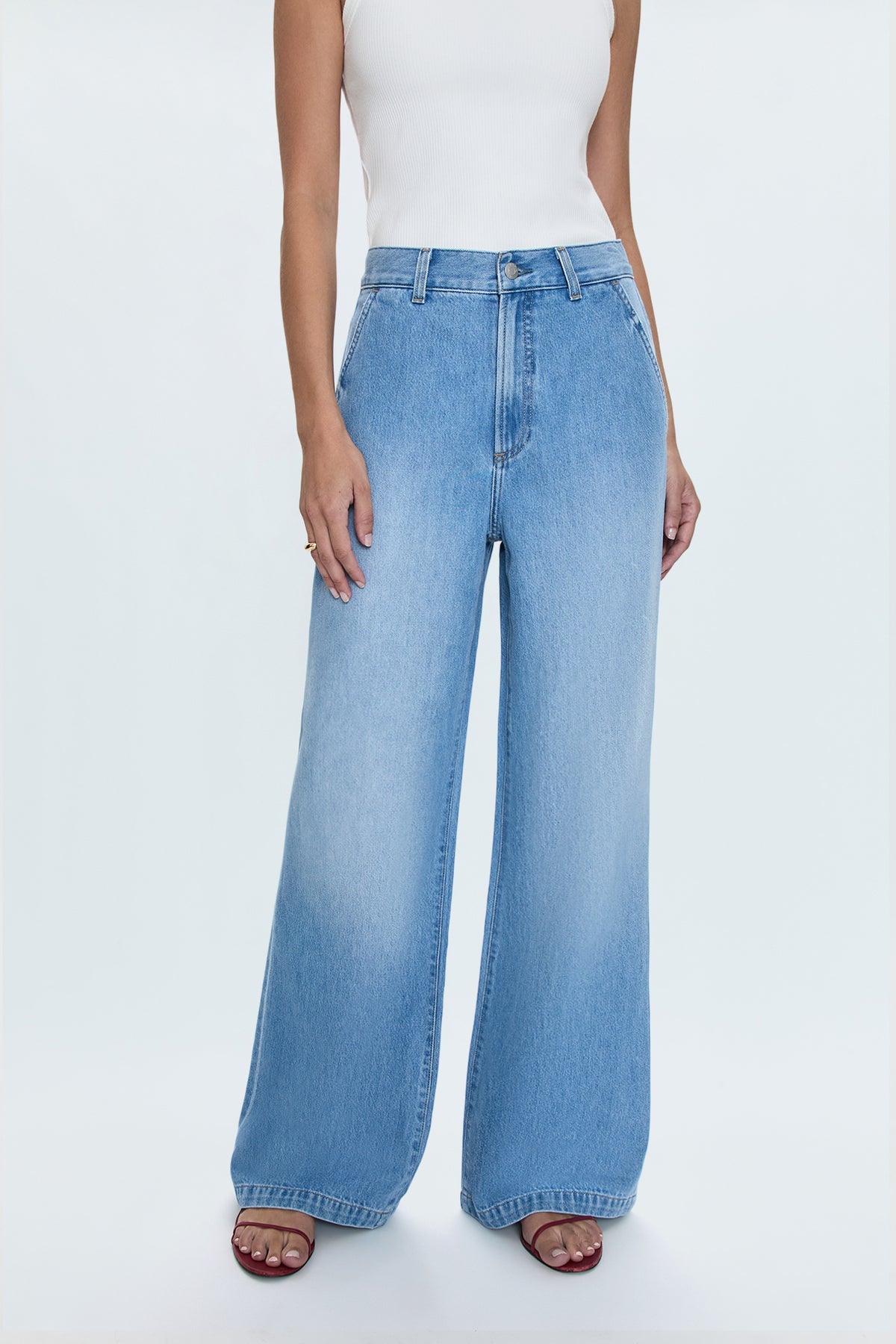 Pistola Dalia High Rise Wide Jean in palo alto wash available at bolt ranch store
