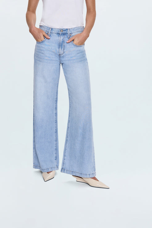 Pistola Jadyn Low Slung Palazzo Jean in Chateau a perfect pant for boots for your next rodeo at boltranchstore.com