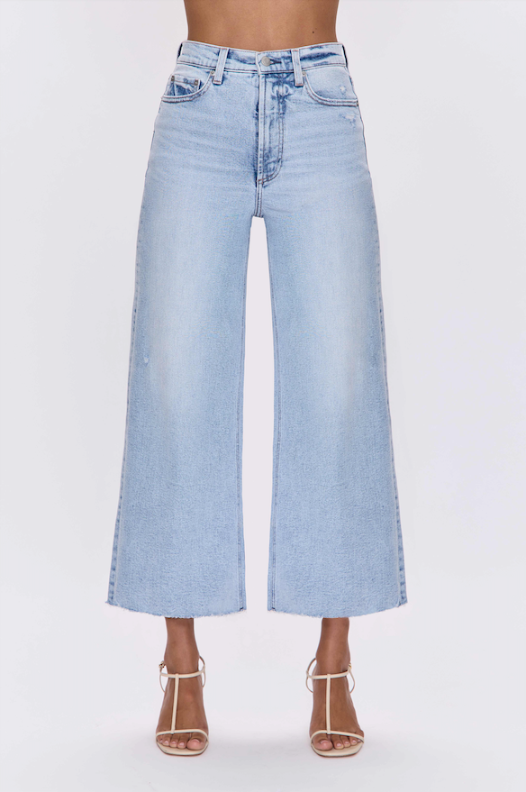 Pistola Lana Crop High Rise Ultra Wide Leg Jean in SunKissed Vintage womens denim pants pistola free shipping at Boltranchstore.com