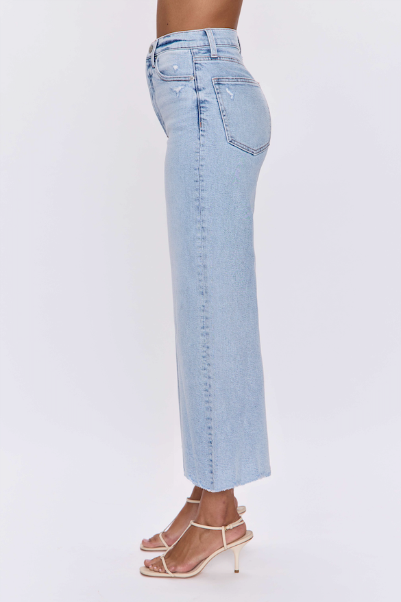 Pistola Lana Crop High Rise Ultra Wide Leg Jean in SunKissed Vintage free shipping at Boltranchstore.com womens denim pants jeans fray