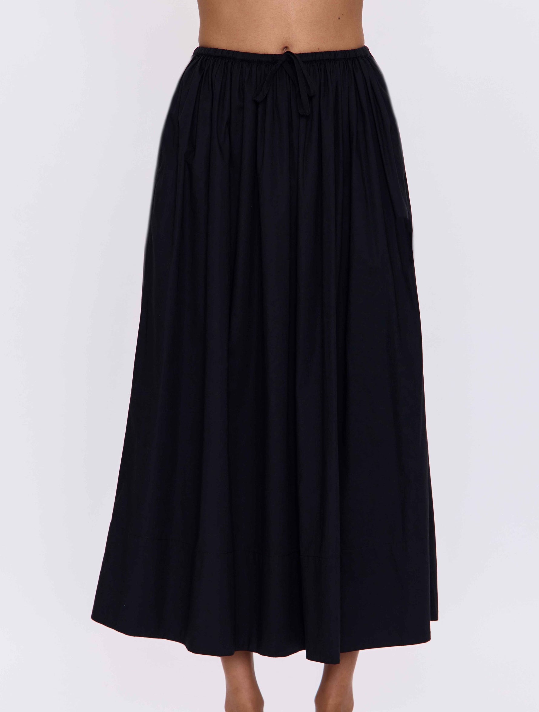 Pistola Noelle Poplin Maxi Skirt in Noir