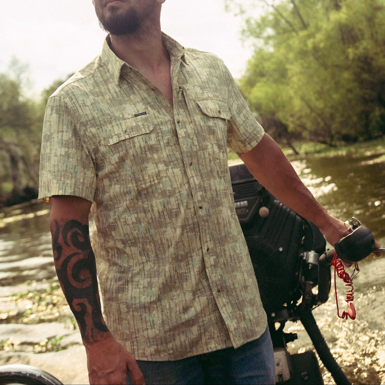 Poncho Mens The Swamp Donkey at boltranchstore.com free shipping camo mens button down two pockets 