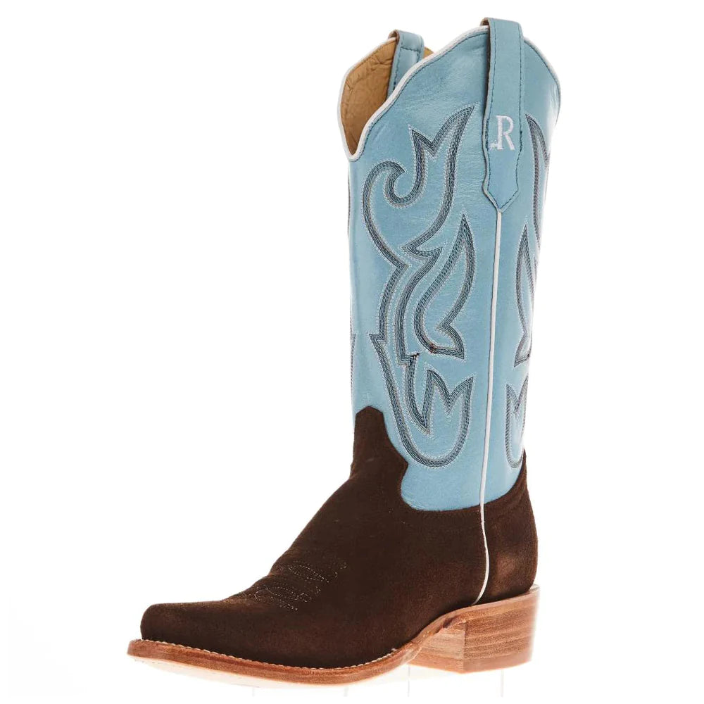 R Watson Womens Heavy Chocolate Rough Out in Sky Blue Goat