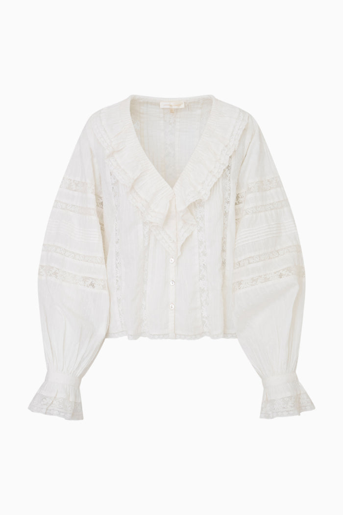 LoveShackFancy Rosabelle Cotton Ruffle Blouse
