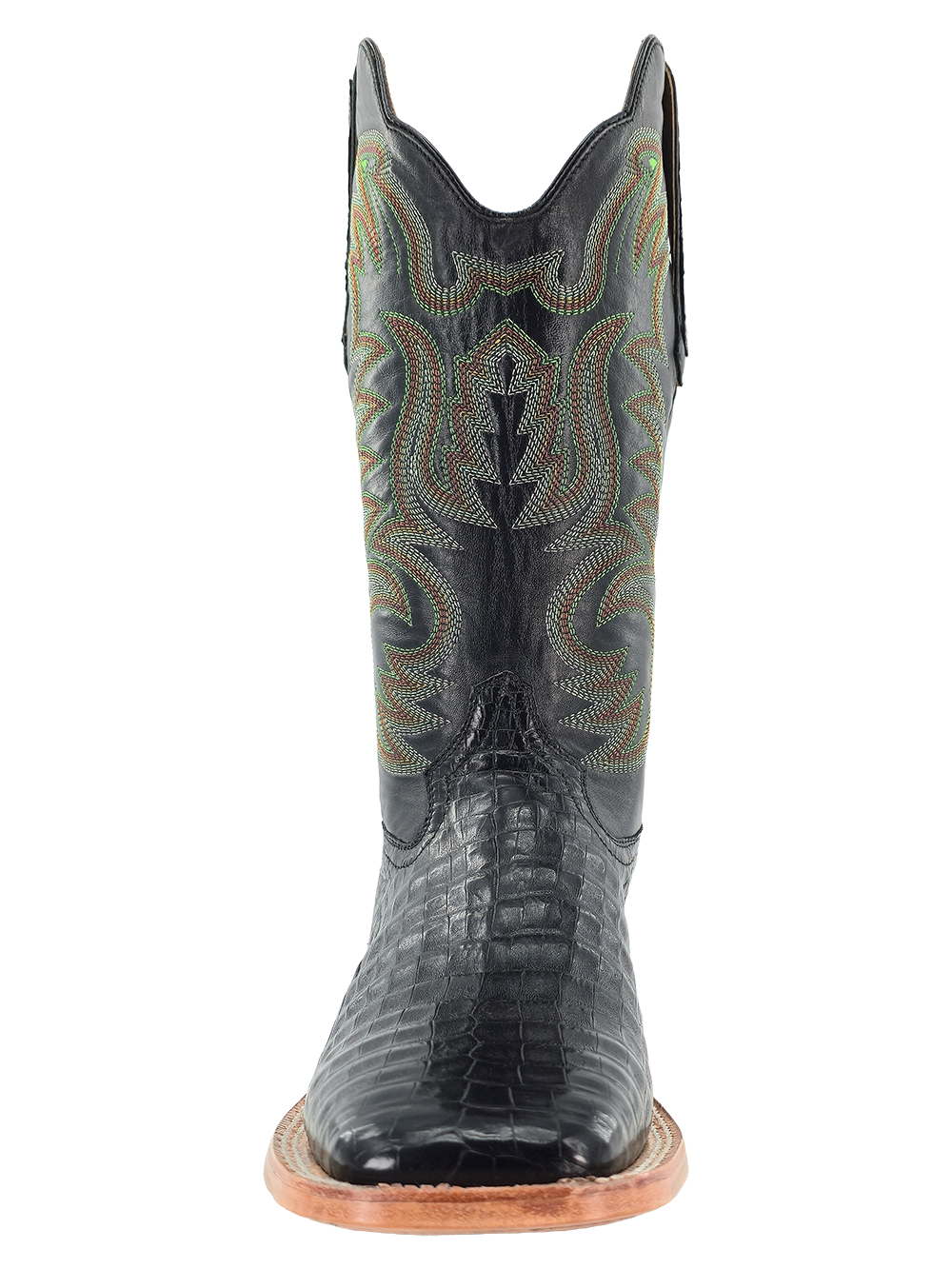 R Watson Mens Caiman Belly Wide Square Boots