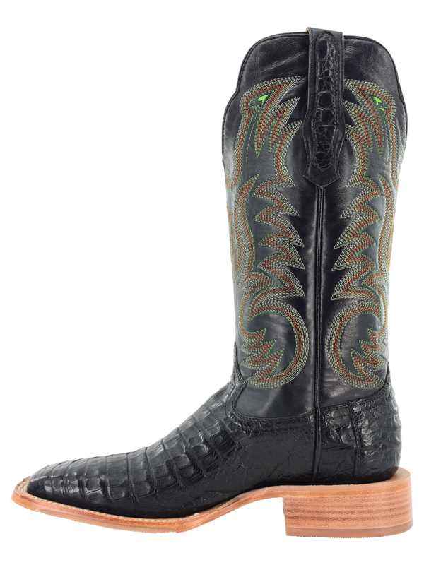 R Watson Mens Caiman Belly Wide Square Boots
