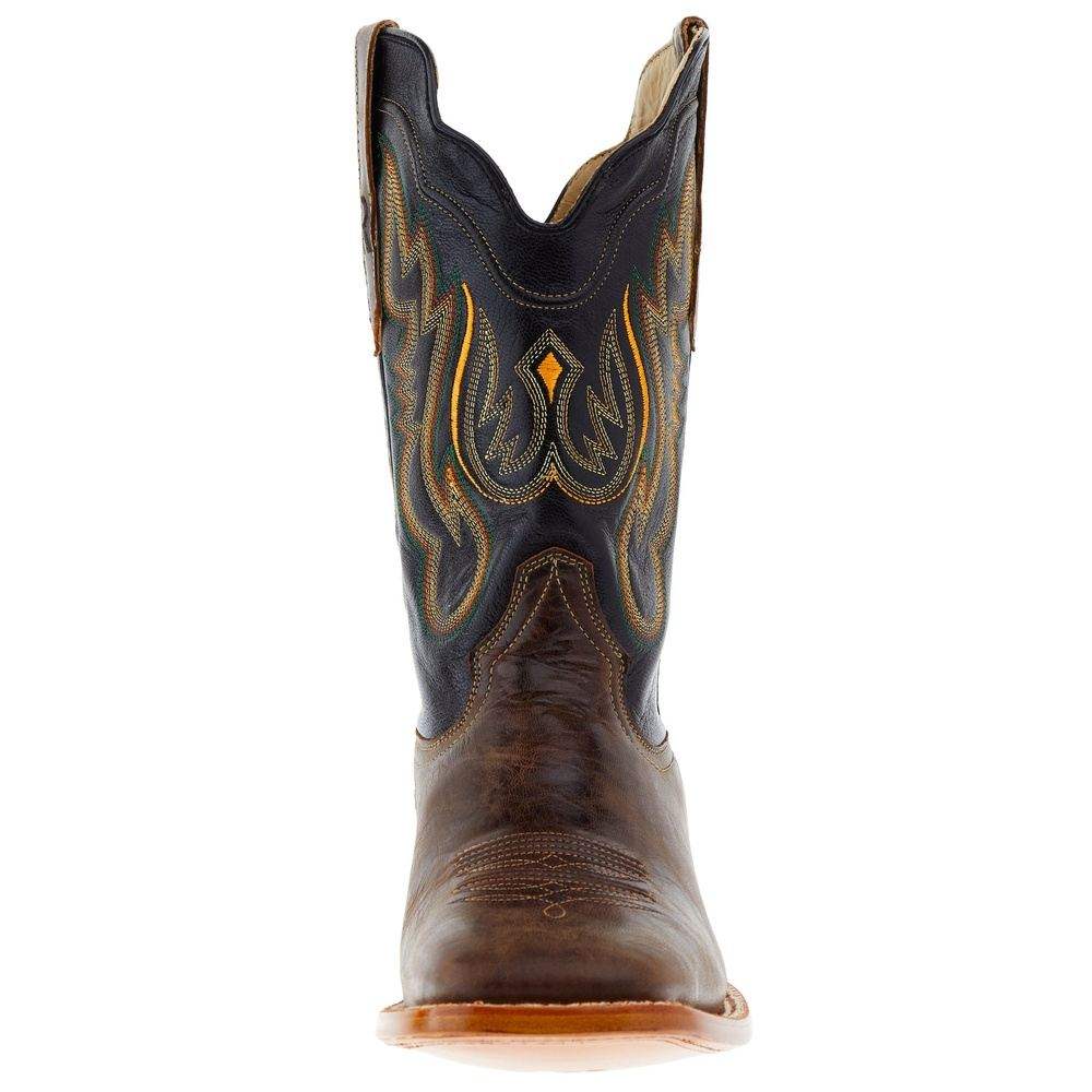 Mens boots Utah western clothing R Watson Mens 11 Inch Toscama Miel Soto Cowhide and Soft Black Goat Square Toe Western Boot SKU RW80032