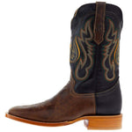 Western clothing Utah mens western boots rodeo R Watson Mens 11 Inch Toscama Miel Soto Cowhide and Soft Black Goat Square Toe Western Boot SKU RW80032