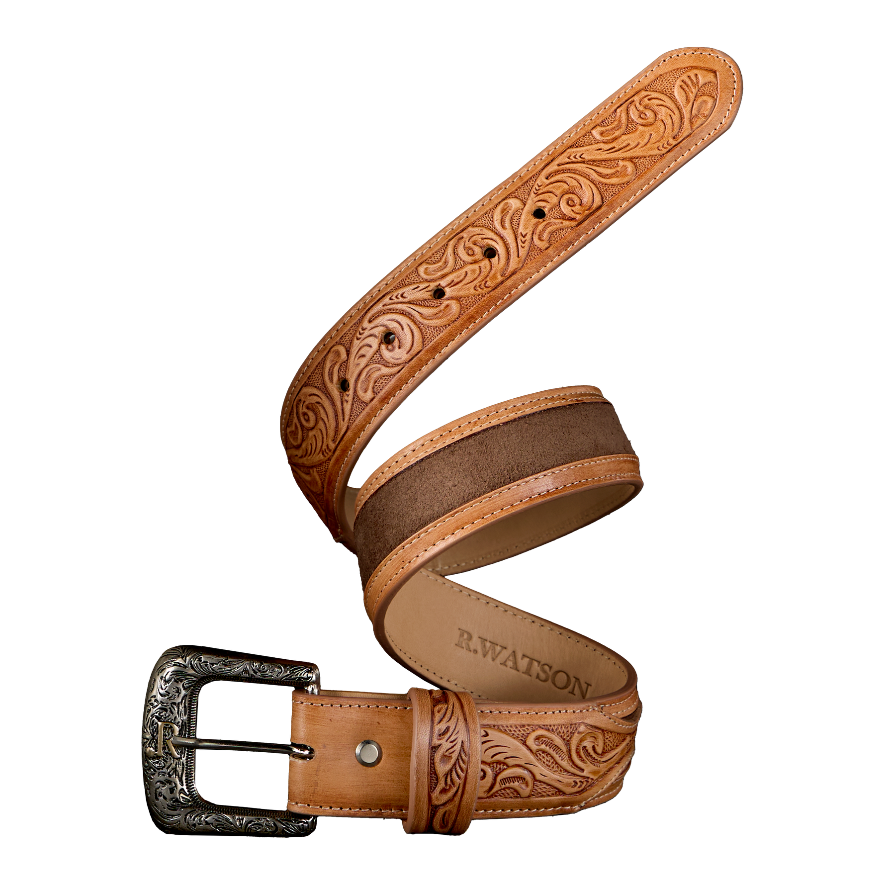 R Watson Chocolate Suede Belt at boltranchstore.com