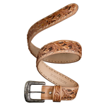 R Watson Choc Suede Underlay Belt - Tanned Cowhide order at boltranchstore.com