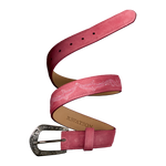 R Watson Embroidered Pink Suede Belt at boltranchstore.com