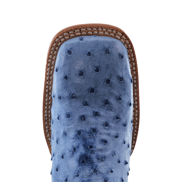 R Watson Womens Denim Ostrich Boot