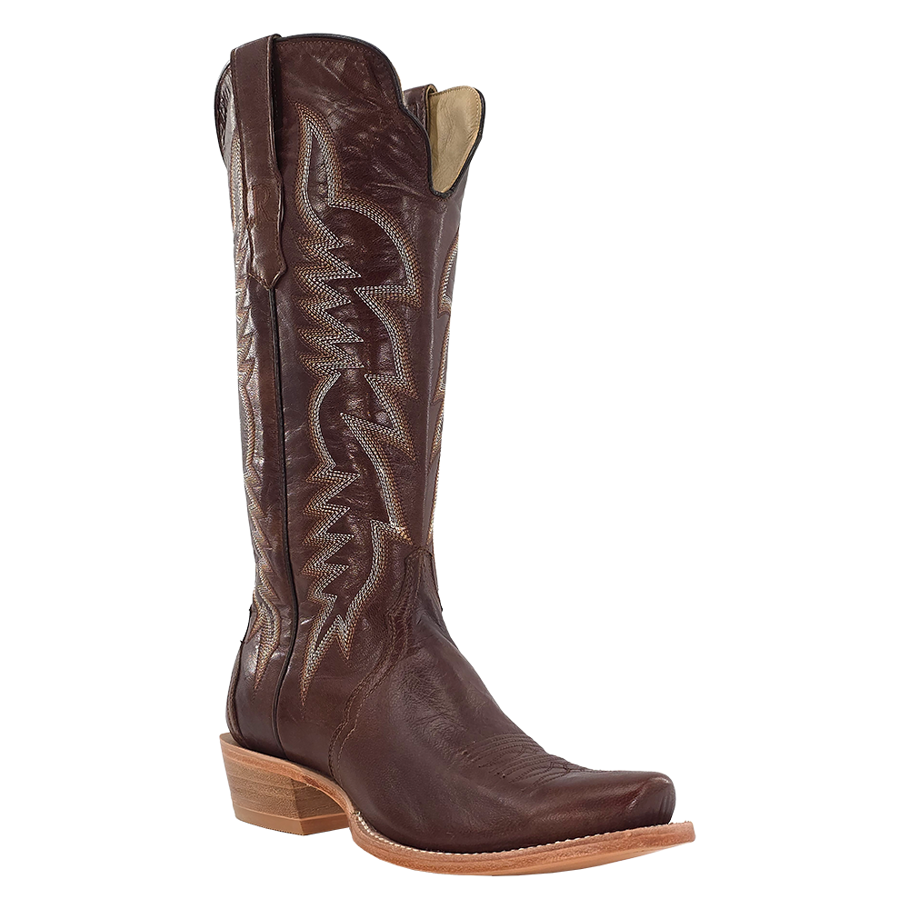 Brown cowboy boot with intricate stitching RWL8323-1 R Watson Womens Leather Triad Boot at boltranchstore.com in stock free shipping 