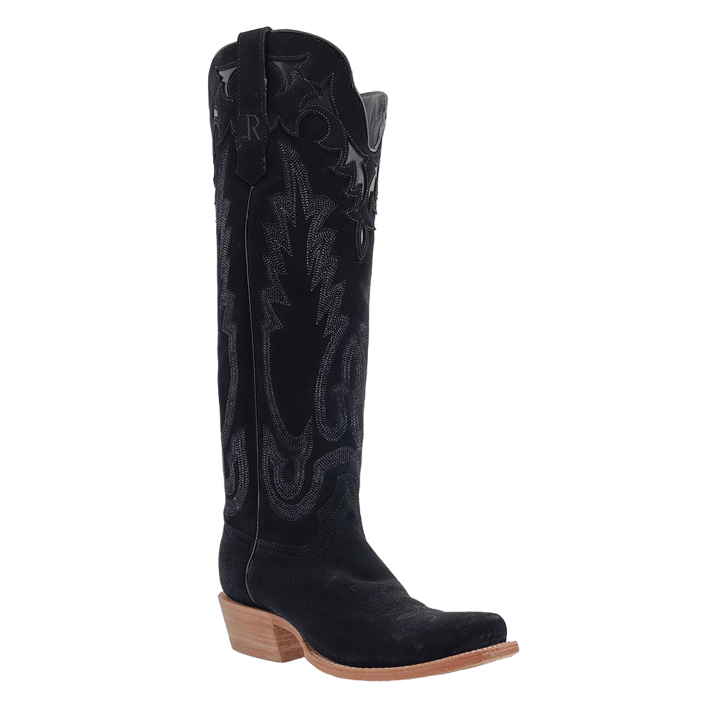 R Watson Womens Black Suede Black Roughout