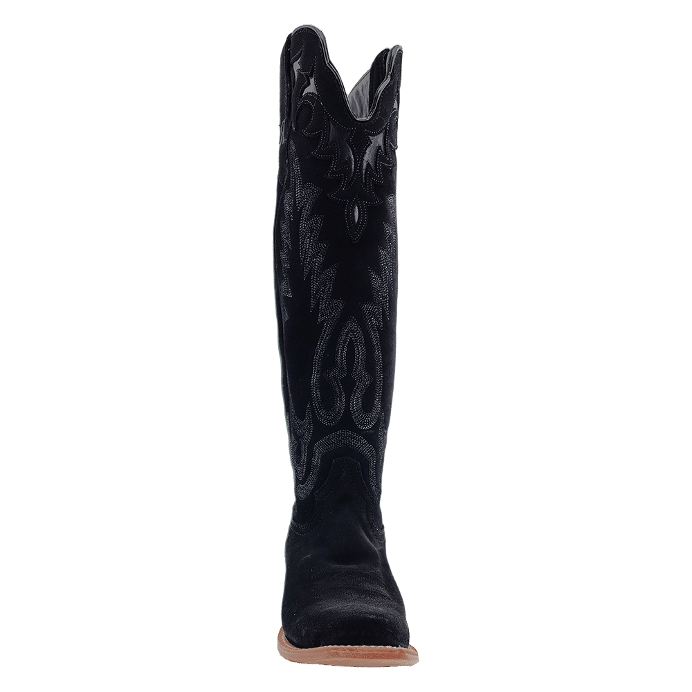 R Watson Womens Black Suede Black Roughout