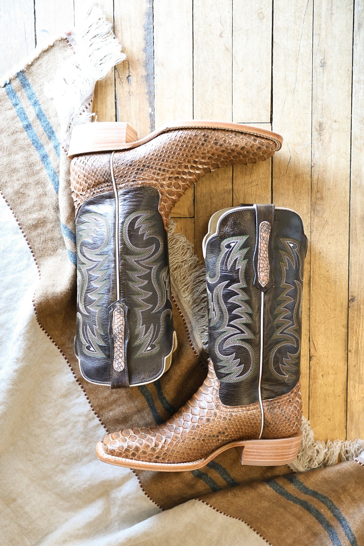 R Watson Mens Beige Sueded Python Boot RW7911-2 Mens cowboy boots Boltranchstore.com free shipping dressy boots wedding exotic leather