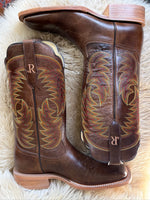 R Watson Mens Old World Oak Boot a rich brown with a old world embroidered shaft in a 13" shaft at boltranchstore.com
