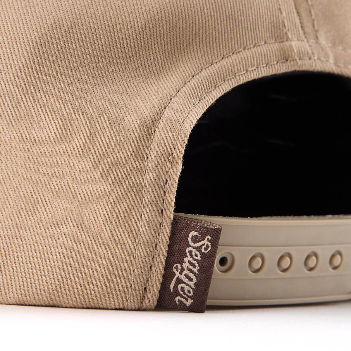 Seager Raised Right Trucker Snapback Brown adjustable snapback closure one size fits most rodeo