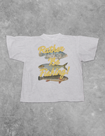 Rather Be Fishing Boxy Tee ash gray womens oversized tshirt Boltranchstore.com Free Shipping trout fish clandestine underground