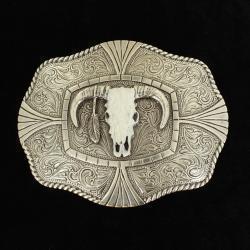 Rectangle Rope Edge Skull Head Buckle